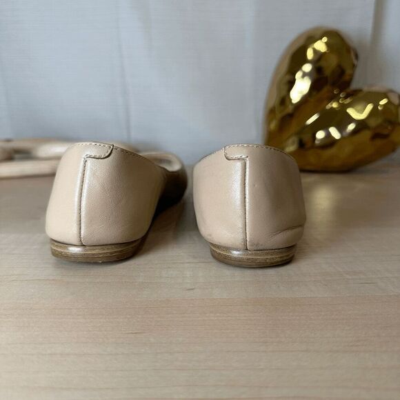NINE WEST Nude Leather Pointed Toe Ballet‎ Flats Shoes Size 6M - Picture 4 of 8